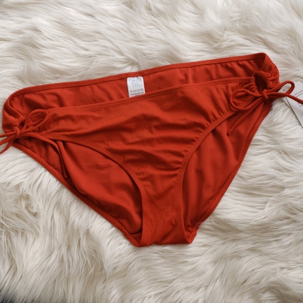 NWT Rust orange ribbed bikini bottoms size XL
